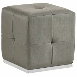 Wholesale ๐ Global Furniture USA Tufted Polyester Grey Aspen Vanity Stool โค๏ธ
