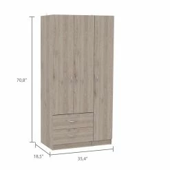 Best Pirce π Tuhome Furniture Tuhome Modern Engineered Wood Walnut Austral Three Door Armoire Light Gray β€οΈ 17 Best Pirce π Tuhome Furniture Tuhome Modern Engineered Wood Walnut Austral Three Door Armoire Light Gray β€οΈ -Living Room Sales Shop 2170391 3 L
