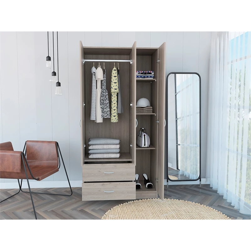 Best Pirce π Tuhome Furniture Tuhome Modern Engineered Wood Walnut Austral Three Door Armoire Light Gray β€οΈ 9 Best Pirce π Tuhome Furniture Tuhome Modern Engineered Wood Walnut Austral Three Door Armoire Light Gray β€οΈ - Image 7