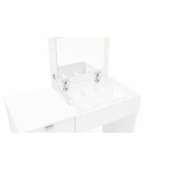 Coupon 🧨 Polifurniture Engineered Wood Pull-Top Bedroom Vanity In White 👍 -Living Room Sales Shop 2184315 2 L