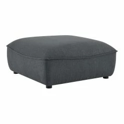 Outlet 🥰 Modway Comprise Modern Polyester Fabric Sectional Sofa Ottoman In Charcoal 🎁