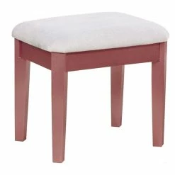 Budget ✨ Benjara 17" Contemporary Wood Clarisse Vanity With Stool In Rose Gold 🧨 -Living Room Sales Shop 2200987 2 L