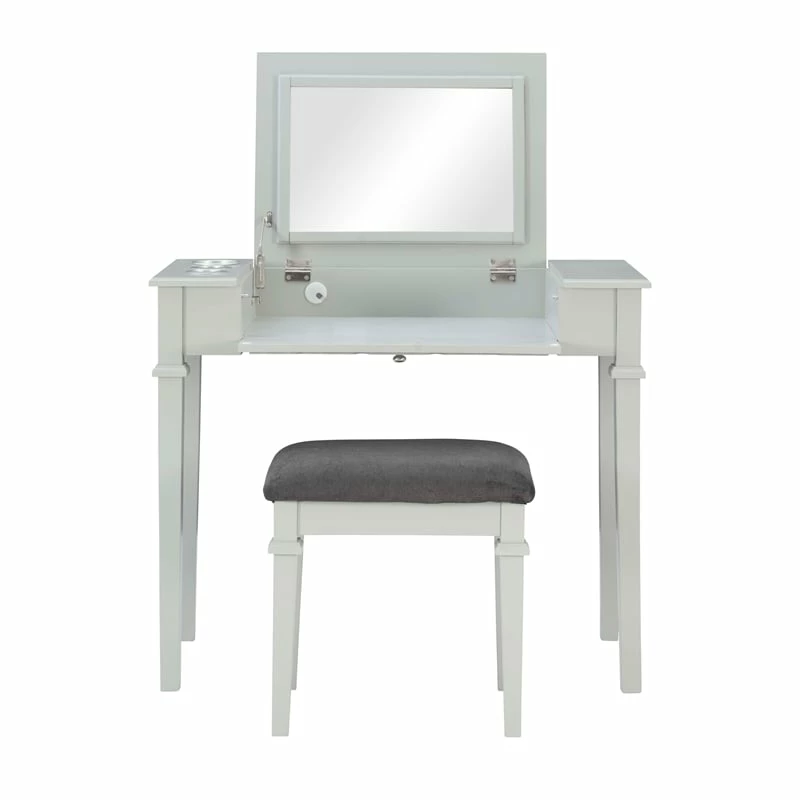 Cheap ๐ Linon Avoly Wood Bedroom Vanity And Stool Set In Gray โญ 8 Cheap ๐ Linon Avoly Wood Bedroom Vanity And Stool Set In Gray โญ - Image 6