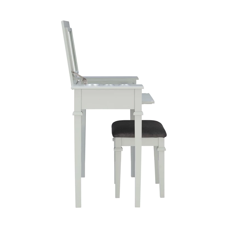 Cheap ๐ Linon Avoly Wood Bedroom Vanity And Stool Set In Gray โญ 11 Cheap ๐ Linon Avoly Wood Bedroom Vanity And Stool Set In Gray โญ - Image 9