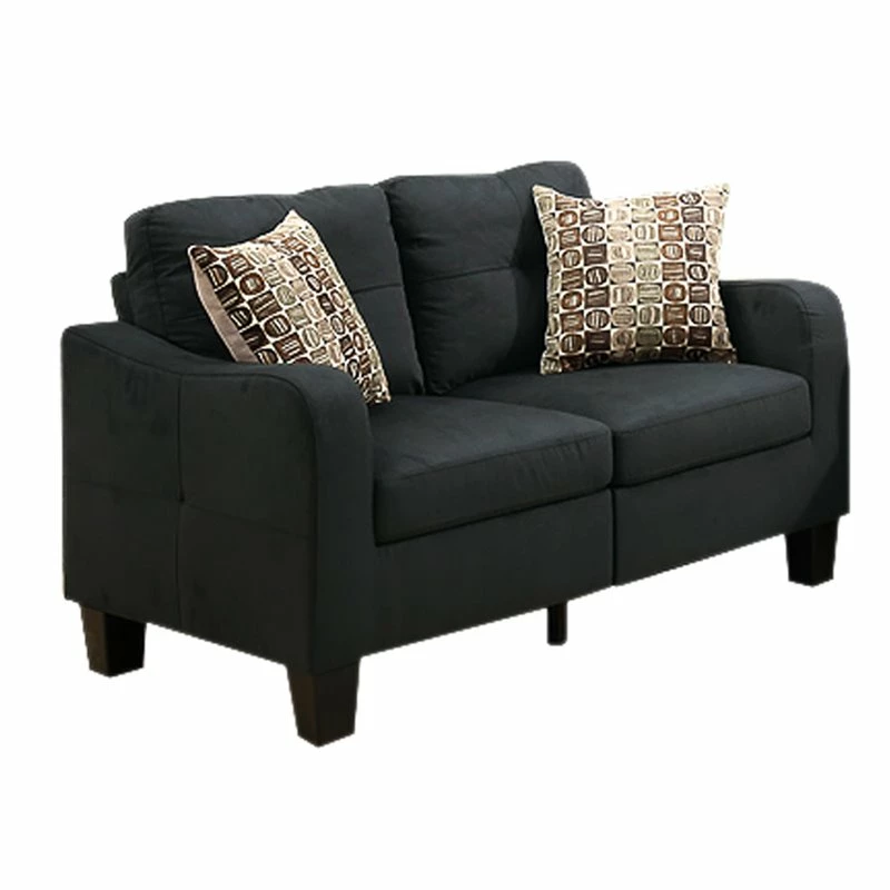 Promo ⭐ Benjara 2-piece Modern Style Polyfiber Sofa Set With Accent Pillows In Gray ✔️ 4 Promo ⭐ Benjara 2-piece Modern Style Polyfiber Sofa Set With Accent Pillows In Gray ✔️ - Image 2