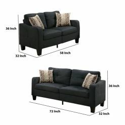 Promo ⭐ Benjara 2-piece Modern Style Polyfiber Sofa Set With Accent Pillows In Gray ✔️ 11 Promo ⭐ Benjara 2-piece Modern Style Polyfiber Sofa Set With Accent Pillows In Gray ✔️ -Living Room Sales Shop 2203698 4 L