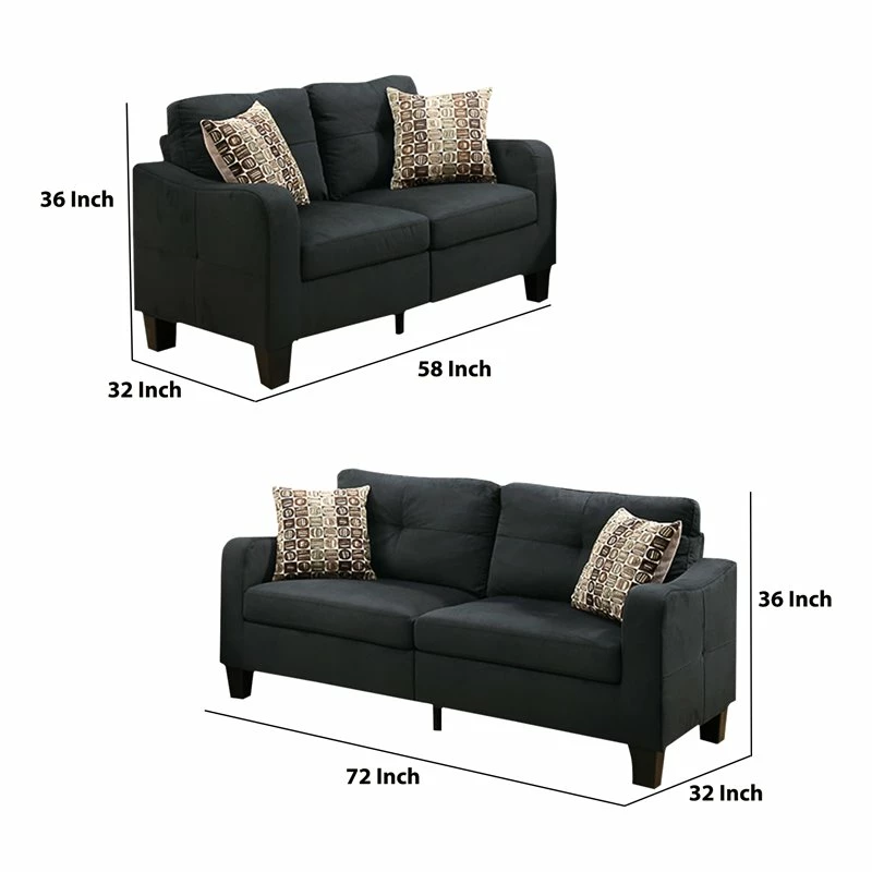 Promo ⭐ Benjara 2-piece Modern Style Polyfiber Sofa Set With Accent Pillows In Gray ✔️ 7 Promo ⭐ Benjara 2-piece Modern Style Polyfiber Sofa Set With Accent Pillows In Gray ✔️ - Image 5