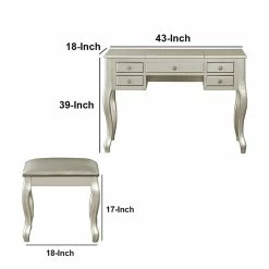 Cheapest โจ Benjara Cherub 43" Modern Wood Vanity Set Featuring Stool And Mirror In Silver ๐ 11 Cheapest โจ Benjara Cherub 43" Modern Wood Vanity Set Featuring Stool And Mirror In Silver ๐ -Living Room Sales Shop 2203948 4 L