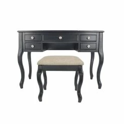 Flash Sale โค๏ธ Benjara Cherub 43" Modern Wood Vanity Set Featuring Stool And Mirror In Black ๐ 7 Flash Sale โค๏ธ Benjara Cherub 43" Modern Wood Vanity Set Featuring Stool And Mirror In Black ๐ -Living Room Sales Shop 2203962 1 L