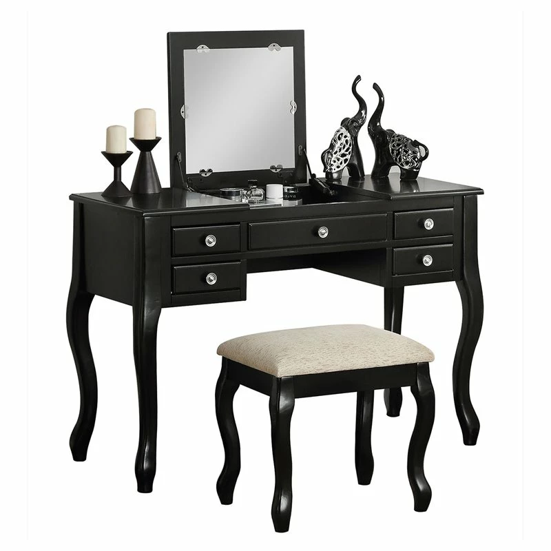 Flash Sale โค๏ธ Benjara Cherub 43" Modern Wood Vanity Set Featuring Stool And Mirror In Black ๐ 3 Flash Sale โค๏ธ Benjara Cherub 43" Modern Wood Vanity Set Featuring Stool And Mirror In Black ๐