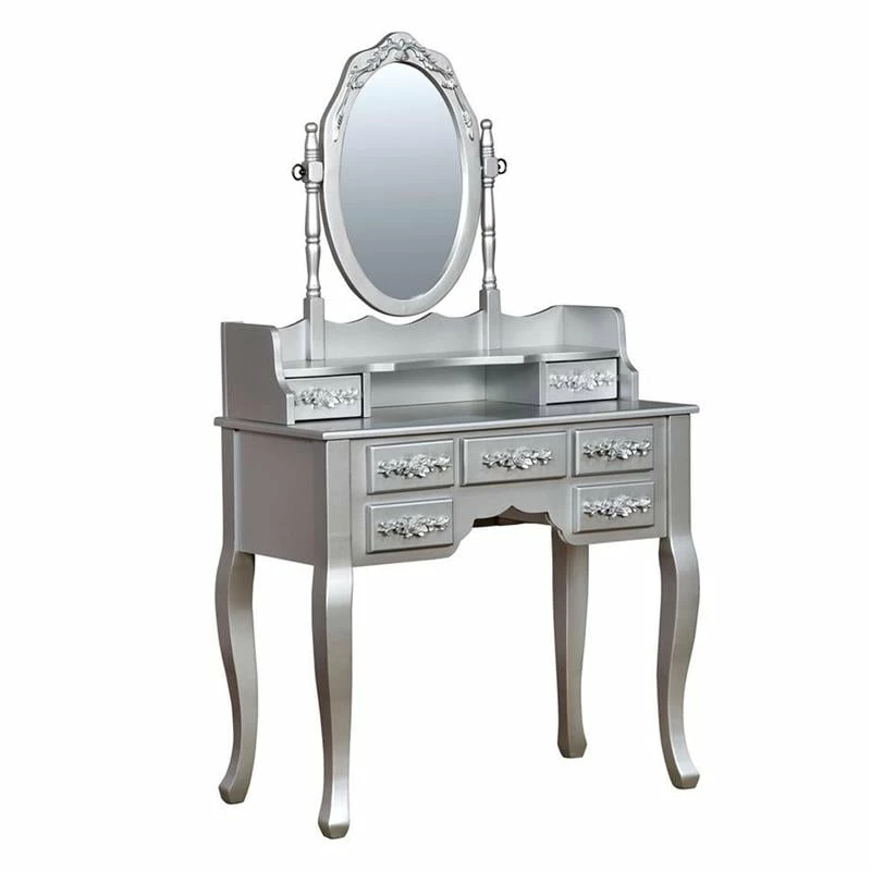 Wholesale ๐ฅ Benjara Harriet 15.75" Traditional Solid Wood Vanity In Silver ๐คฉ 4 Wholesale ๐ฅ Benjara Harriet 15.75" Traditional Solid Wood Vanity In Silver ๐คฉ - Image 2