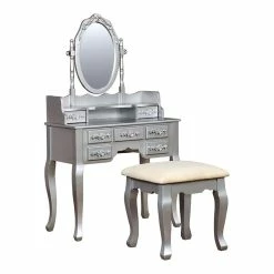 Wholesale ๐ฅ Benjara Harriet 15.75" Traditional Solid Wood Vanity In Silver ๐คฉ