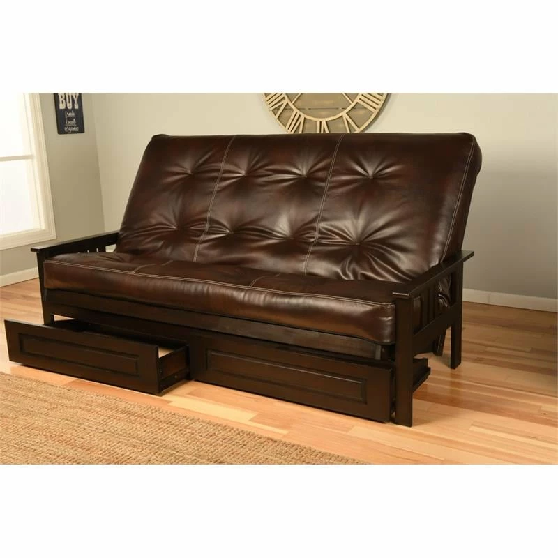 Best Sale 🛒 Kodiak Furniture Queen-size Faux Leather Futon Mattress In Java Brown ⌛ 4 Best Sale 🛒 Kodiak Furniture Queen-size Faux Leather Futon Mattress In Java Brown ⌛ - Image 2