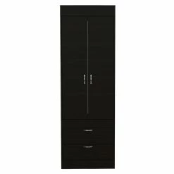 Best reviews of 💯 Bowery Hill Contemporary Engineered Wood Lisboa 2 Drawer 2 Door Armoire In Black 😍 -Living Room Sales Shop 2261113 5 L
