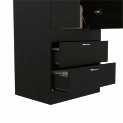 Best reviews of 💯 Bowery Hill Contemporary Engineered Wood Lisboa 2 Drawer 2 Door Armoire In Black 😍 -Living Room Sales Shop 2261113 8 L