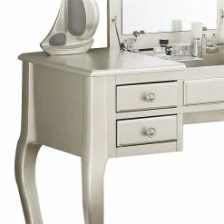 Best Sale 👍 Poundex Furniture Wood Vanity Set With Stool And Mirror In Silver 🌟 8 Best Sale 👍 Poundex Furniture Wood Vanity Set With Stool And Mirror In Silver 🌟 -Living Room Sales Shop 2300733 2 L