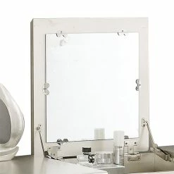 Best Sale 👍 Poundex Furniture Wood Vanity Set With Stool And Mirror In Silver 🌟 9 Best Sale 👍 Poundex Furniture Wood Vanity Set With Stool And Mirror In Silver 🌟 -Living Room Sales Shop 2300733 3 L