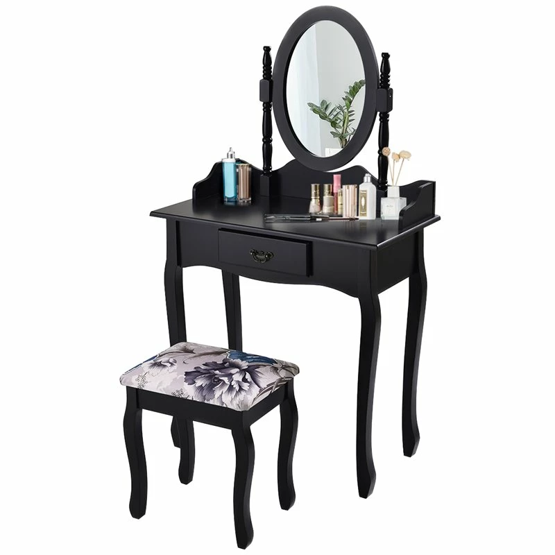 Best Sale ๐ Costway MDF And Sponge Vanity Table Set With ๐ Dressing Table And Stool In Black ๐ 7 Best Sale ๐ Costway MDF And Sponge Vanity Table Set With ๐ Dressing Table And Stool In Black ๐ - Image 5