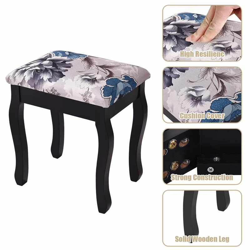 Best Sale ๐ Costway MDF And Sponge Vanity Table Set With ๐ Dressing Table And Stool In Black ๐ 14 Best Sale ๐ Costway MDF And Sponge Vanity Table Set With ๐ Dressing Table And Stool In Black ๐ - Image 12