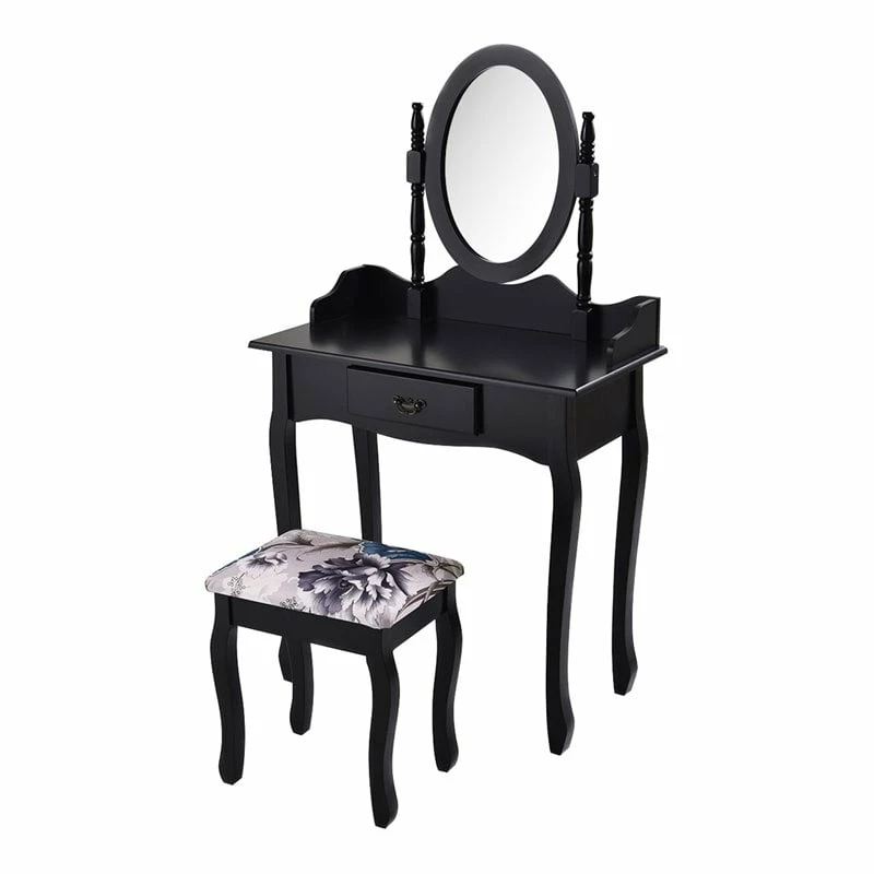 Best Sale ๐ Costway MDF And Sponge Vanity Table Set With ๐ Dressing Table And Stool In Black ๐ 3 Best Sale ๐ Costway MDF And Sponge Vanity Table Set With ๐ Dressing Table And Stool In Black ๐