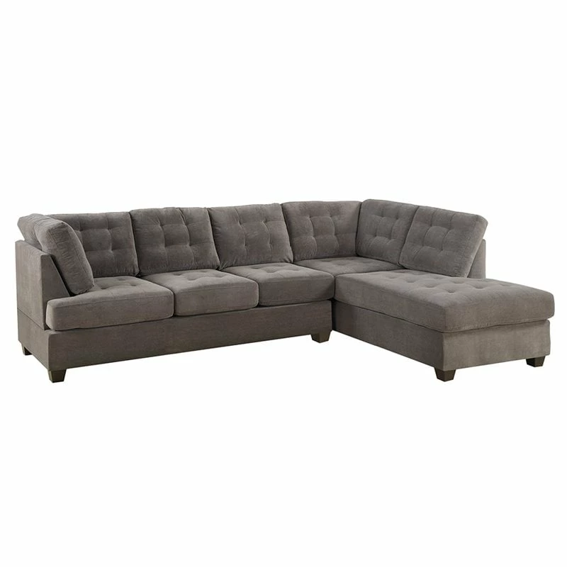 Brand new π Poundex Furniture 2 Piece Fabric Reversible Sectional Sofa Set In Charcoal Gray π 3 Brand new π Poundex Furniture 2 Piece Fabric Reversible Sectional Sofa Set In Charcoal Gray π