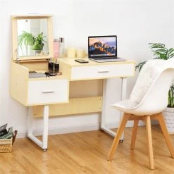 Cheap ๐ฏ Costway Contemporary Wood And Steel Flip Top Makeup Table In White โค๏ธ 16 Cheap ๐ฏ Costway Contemporary Wood And Steel Flip Top Makeup Table In White โค๏ธ -Living Room Sales Shop 2314105 4 L