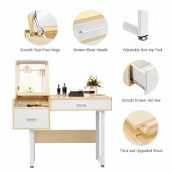 Cheap ๐ฏ Costway Contemporary Wood And Steel Flip Top Makeup Table In White โค๏ธ 20 Cheap ๐ฏ Costway Contemporary Wood And Steel Flip Top Makeup Table In White โค๏ธ -Living Room Sales Shop 2314105 8 L