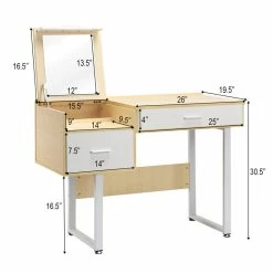 Cheap ๐ฏ Costway Contemporary Wood And Steel Flip Top Makeup Table In White โค๏ธ 21 Cheap ๐ฏ Costway Contemporary Wood And Steel Flip Top Makeup Table In White โค๏ธ -Living Room Sales Shop 2314105 9 L