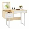 Cheap 💯 Costway Contemporary Wood And Steel Flip Top Makeup Table In White ❤️ -Living Room Sales Shop 2314105 L