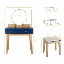 Top 10 π Costway MDF Vanity Makeup π Dressing Set With Round LED Mirror In Navy Blue π 15 Top 10 π Costway MDF Vanity Makeup π Dressing Set With Round LED Mirror In Navy Blue π -Living Room Sales Shop 2314125 10 L