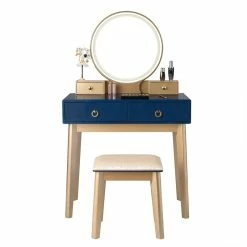 Top 10 π Costway MDF Vanity Makeup π Dressing Set With Round LED Mirror In Navy Blue π 16 Top 10 π Costway MDF Vanity Makeup π Dressing Set With Round LED Mirror In Navy Blue π -Living Room Sales Shop 2314125 2 L