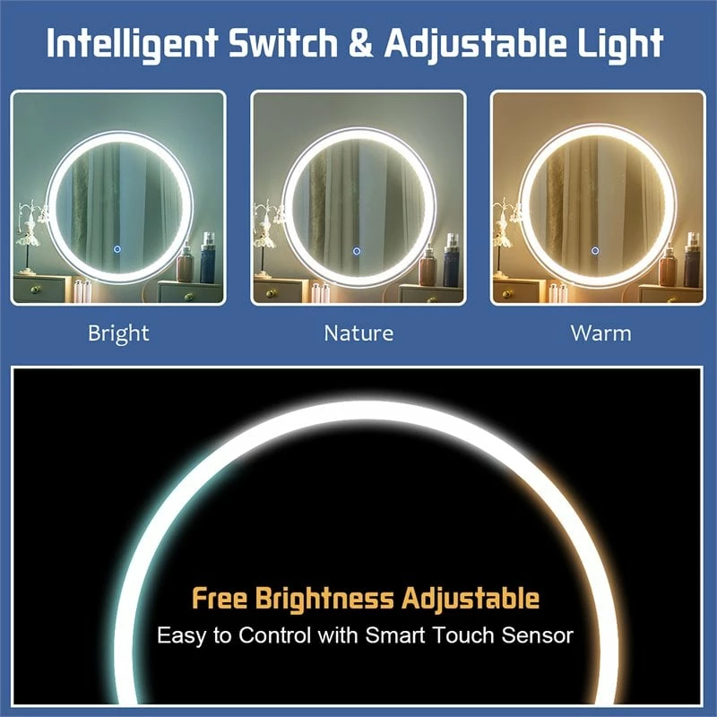 Top 10 π Costway MDF Vanity Makeup π Dressing Set With Round LED Mirror In Navy Blue π 11 Top 10 π Costway MDF Vanity Makeup π Dressing Set With Round LED Mirror In Navy Blue π - Image 9