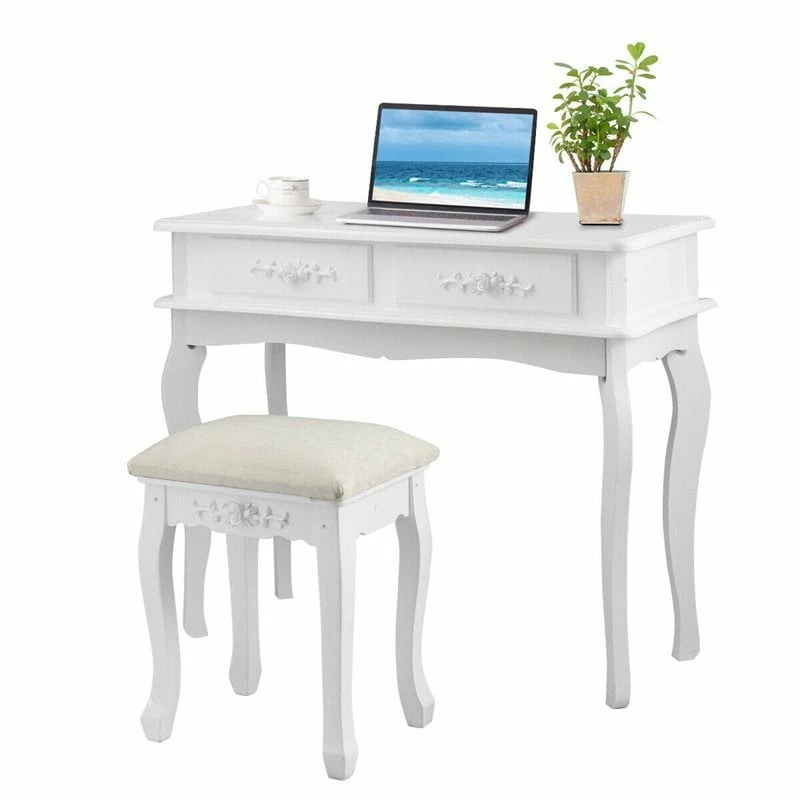 Best Sale ๐ Costway MDF Vanity Makeup ๐ Dressing Table Set With Jewelry Storage Stool In White ๐ฏ 7 Best Sale ๐ Costway MDF Vanity Makeup ๐ Dressing Table Set With Jewelry Storage Stool In White ๐ฏ - Image 5