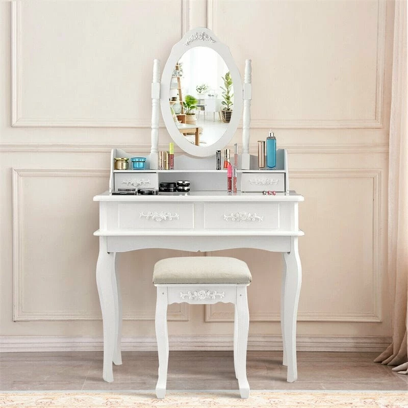Best Sale ๐ Costway MDF Vanity Makeup ๐ Dressing Table Set With Jewelry Storage Stool In White ๐ฏ 10 Best Sale ๐ Costway MDF Vanity Makeup ๐ Dressing Table Set With Jewelry Storage Stool In White ๐ฏ - Image 8
