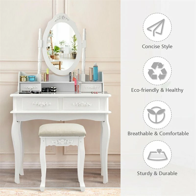 Best Sale ๐ Costway MDF Vanity Makeup ๐ Dressing Table Set With Jewelry Storage Stool In White ๐ฏ 12 Best Sale ๐ Costway MDF Vanity Makeup ๐ Dressing Table Set With Jewelry Storage Stool In White ๐ฏ - Image 10