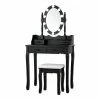 Best deal π Costway Contemporary P2 MDF Vanity π Dressing Table Set With 4 Drawers In Black π 1 Best deal π Costway Contemporary P2 MDF Vanity π Dressing Table Set With 4 Drawers In Black π -Living Room Sales Shop 2314283 L