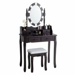 Best Sale β¨ Costway Contemporary P2 MDF Vanity π Dressing Table Set With 4 Drawers In Brown β€οΈ 18 Best Sale β¨ Costway Contemporary P2 MDF Vanity π Dressing Table Set With 4 Drawers In Brown β€οΈ -Living Room Sales Shop 2314284 2 L