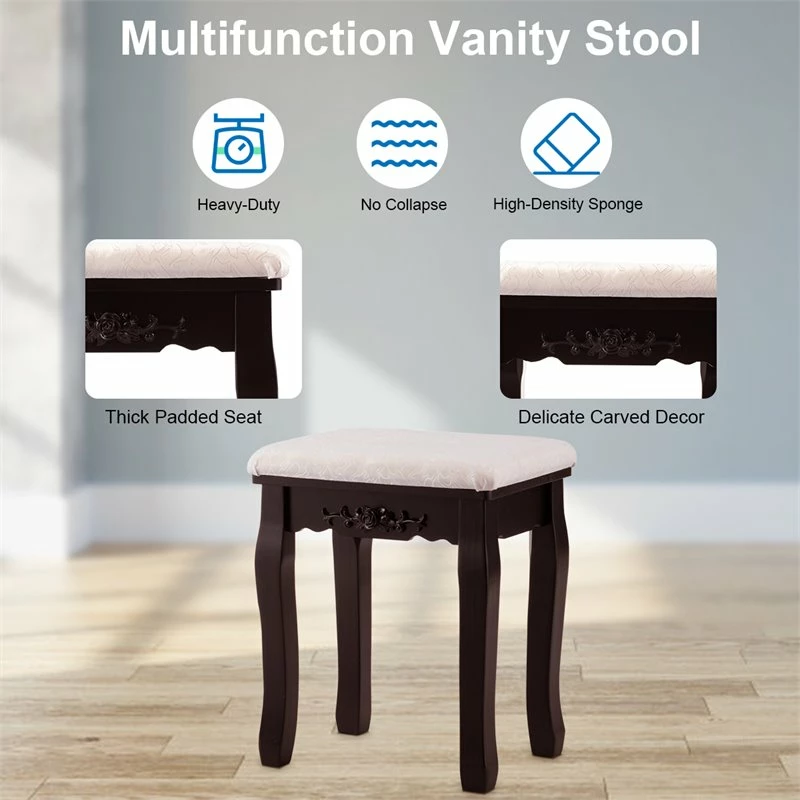 Best Sale β¨ Costway Contemporary P2 MDF Vanity π Dressing Table Set With 4 Drawers In Brown β€οΈ 12 Best Sale β¨ Costway Contemporary P2 MDF Vanity π Dressing Table Set With 4 Drawers In Brown β€οΈ - Image 10