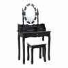 Hot Sale ๐ Costway Contemporary MDF Vanity ๐ Dressing Table Set With 2 Side Drawers In Black ๐ 1 Hot Sale ๐ Costway Contemporary MDF Vanity ๐ Dressing Table Set With 2 Side Drawers In Black ๐ -Living Room Sales Shop 2314288 L