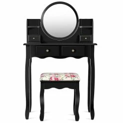 Best deal ๐ Costway Contemporary MDF And Wood Makeup Vanity Set With Oval Mirror In Black ๐ 16 Best deal ๐ Costway Contemporary MDF And Wood Makeup Vanity Set With Oval Mirror In Black ๐ -Living Room Sales Shop 2314302 2 L
