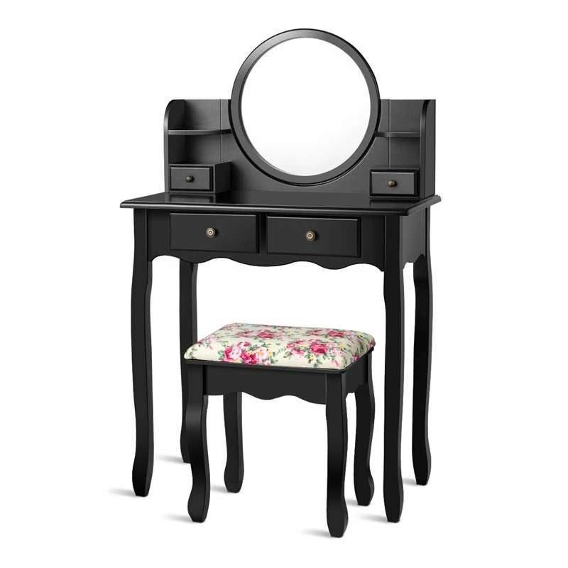 Best deal ๐ Costway Contemporary MDF And Wood Makeup Vanity Set With Oval Mirror In Black ๐ 3 Best deal ๐ Costway Contemporary MDF And Wood Makeup Vanity Set With Oval Mirror In Black ๐