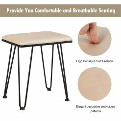 New 🔔 Costway Vanity Makeup 👗 Dressing Table With Mirror Touch Switch In Tan ⭐ -Living Room Sales Shop 2326351 9 L