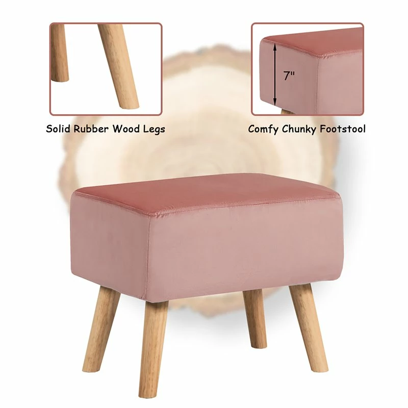 Flash Sale 😉 Costway Thick Padded Velvet Tufted Leisure Chair And Ottoman Set In Pink 👏 10 Flash Sale 😉 Costway Thick Padded Velvet Tufted Leisure Chair And Ottoman Set In Pink 👏 - Image 8