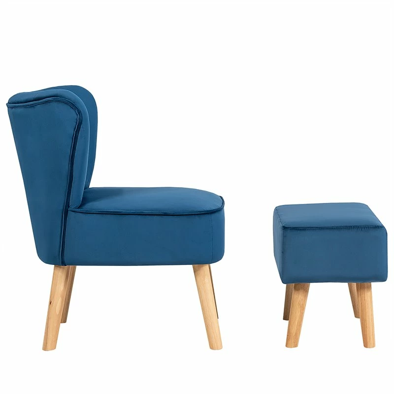 Cheap ๐ Costway Thick Padded Button Tufted Leisure Chair And Ottoman Set In Blue ๐ 5 Cheap ๐ Costway Thick Padded Button Tufted Leisure Chair And Ottoman Set In Blue ๐ - Image 3