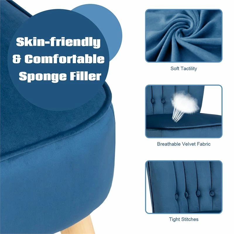 Cheap ๐ Costway Thick Padded Button Tufted Leisure Chair And Ottoman Set In Blue ๐ 9 Cheap ๐ Costway Thick Padded Button Tufted Leisure Chair And Ottoman Set In Blue ๐ - Image 7