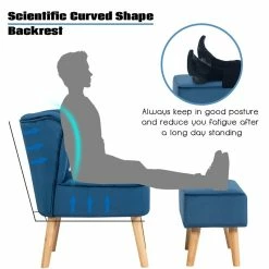 Cheap ๐ Costway Thick Padded Button Tufted Leisure Chair And Ottoman Set In Blue ๐ 18 Cheap ๐ Costway Thick Padded Button Tufted Leisure Chair And Ottoman Set In Blue ๐ -Living Room Sales Shop 2326472 7 L