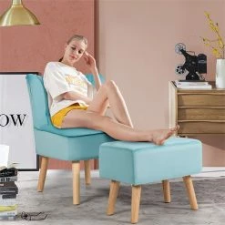 Best Pirce โค๏ธ Costway Thick Padded Button Tufted Leisure Chair And Ottoman Set In Green ๐ 15 Best Pirce โค๏ธ Costway Thick Padded Button Tufted Leisure Chair And Ottoman Set In Green ๐ -Living Room Sales Shop 2326473 4 L