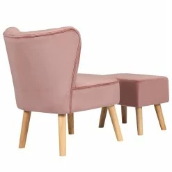 Cheapest 😀 Costway Thick Padded Button Tufted Leisure Chair And Ottoman Set In Pink 😉 -Living Room Sales Shop 2326474 3 L
