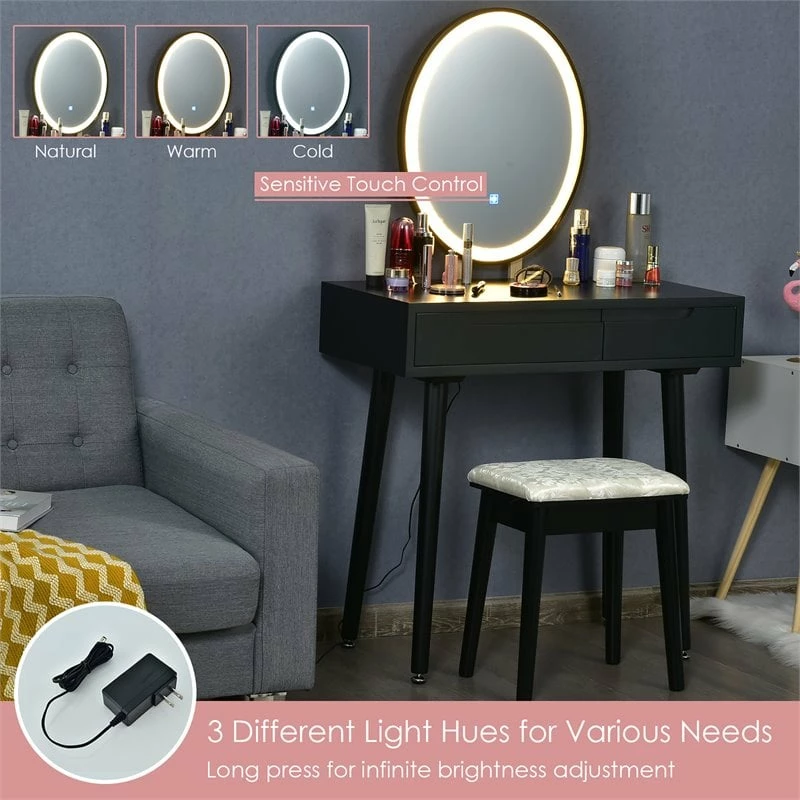 Budget β Costway Touch Screen 3 Lighting Modes π Dressing/Makeup Vanity Set In Black π₯° 7 Budget β Costway Touch Screen 3 Lighting Modes π Dressing/Makeup Vanity Set In Black π₯° - Image 5