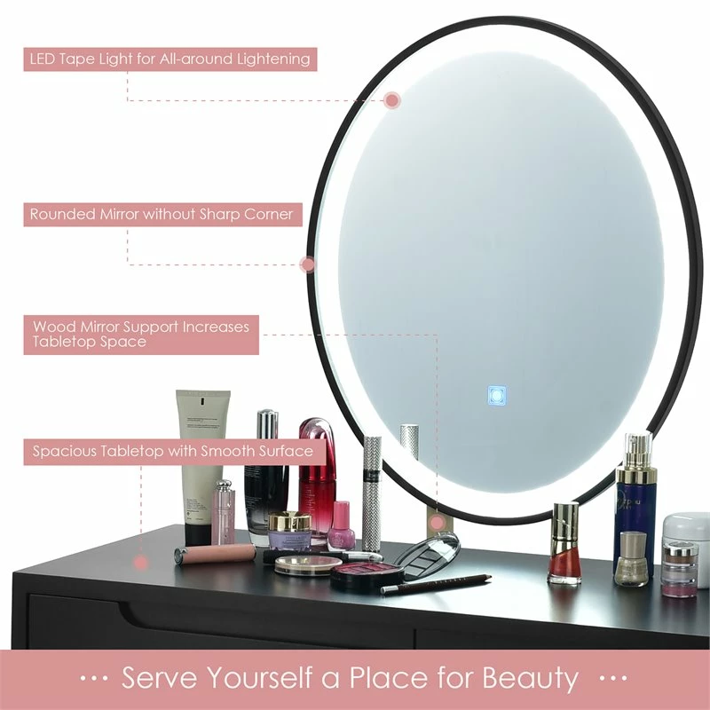 Budget β Costway Touch Screen 3 Lighting Modes π Dressing/Makeup Vanity Set In Black π₯° 9 Budget β Costway Touch Screen 3 Lighting Modes π Dressing/Makeup Vanity Set In Black π₯° - Image 7